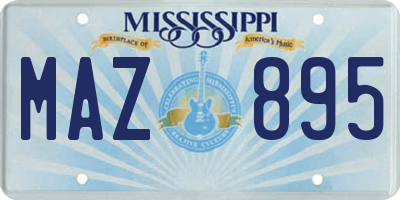 MS license plate MAZ895