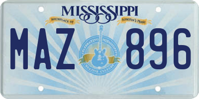 MS license plate MAZ896