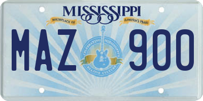 MS license plate MAZ900