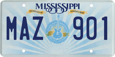 MS license plate MAZ901