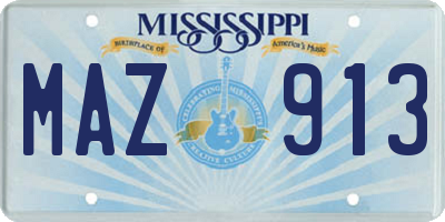 MS license plate MAZ913