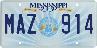 MS license plate MAZ914