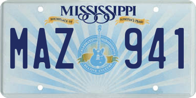MS license plate MAZ941