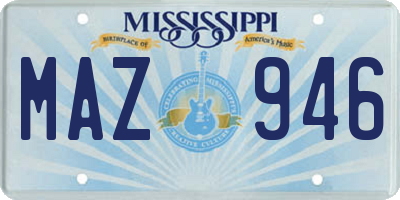 MS license plate MAZ946
