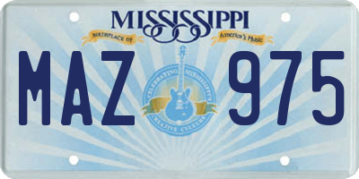 MS license plate MAZ975