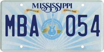 MS license plate MBA054