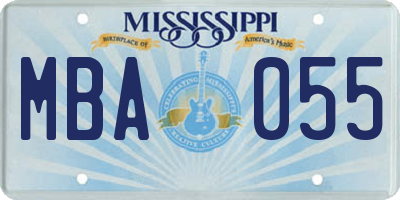 MS license plate MBA055