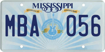 MS license plate MBA056