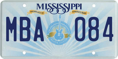 MS license plate MBA084