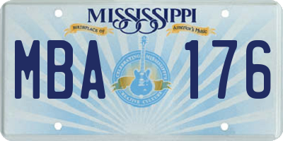 MS license plate MBA176