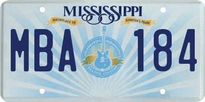 MS license plate MBA184