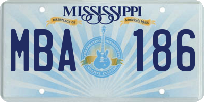 MS license plate MBA186