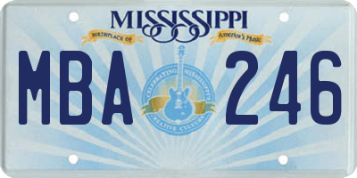 MS license plate MBA246