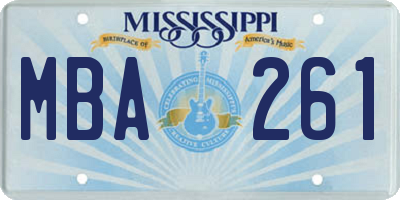 MS license plate MBA261