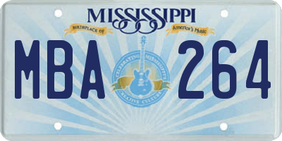 MS license plate MBA264