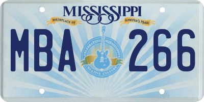 MS license plate MBA266