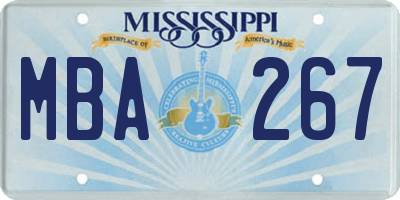 MS license plate MBA267