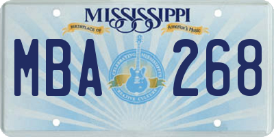 MS license plate MBA268