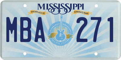 MS license plate MBA271