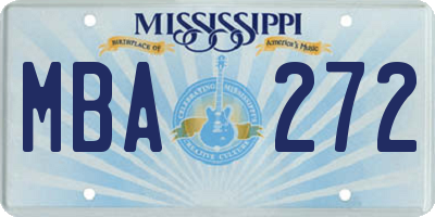 MS license plate MBA272