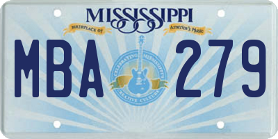 MS license plate MBA279