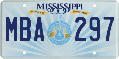 MS license plate MBA297