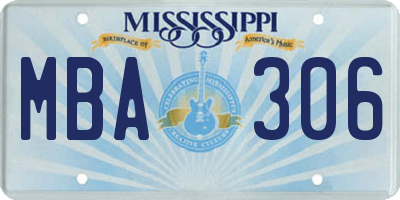 MS license plate MBA306