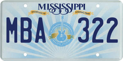 MS license plate MBA322