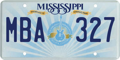 MS license plate MBA327