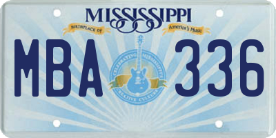 MS license plate MBA336
