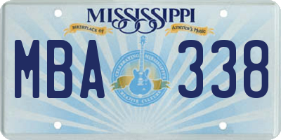 MS license plate MBA338