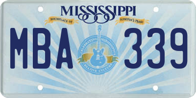 MS license plate MBA339