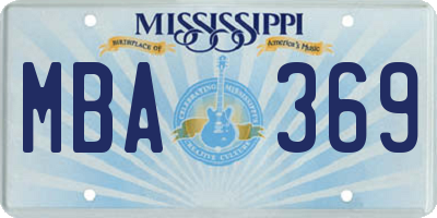 MS license plate MBA369
