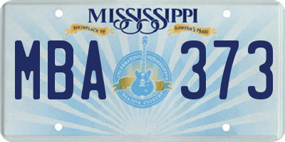 MS license plate MBA373