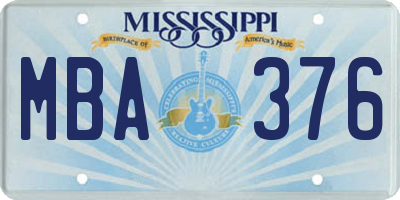 MS license plate MBA376