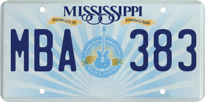 MS license plate MBA383