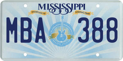 MS license plate MBA388