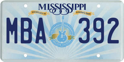 MS license plate MBA392