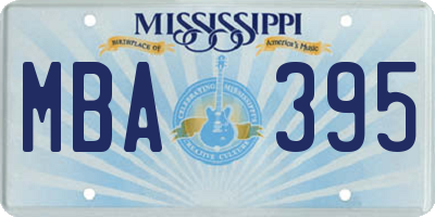 MS license plate MBA395