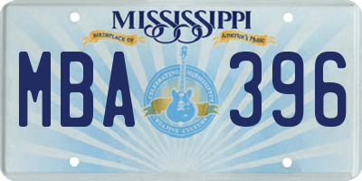 MS license plate MBA396