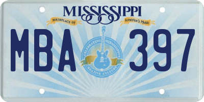 MS license plate MBA397