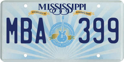 MS license plate MBA399