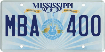 MS license plate MBA400
