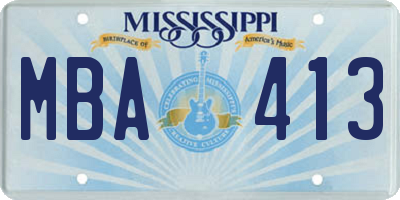 MS license plate MBA413
