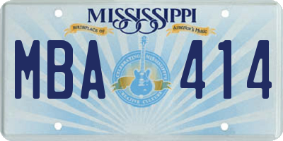 MS license plate MBA414
