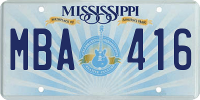 MS license plate MBA416