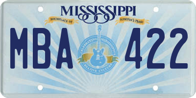 MS license plate MBA422