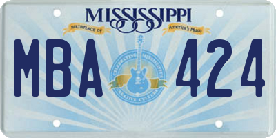 MS license plate MBA424