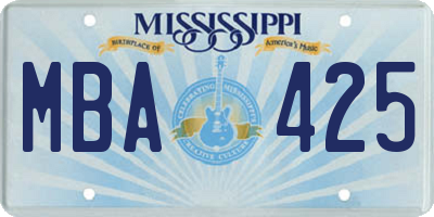 MS license plate MBA425