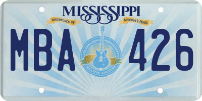 MS license plate MBA426